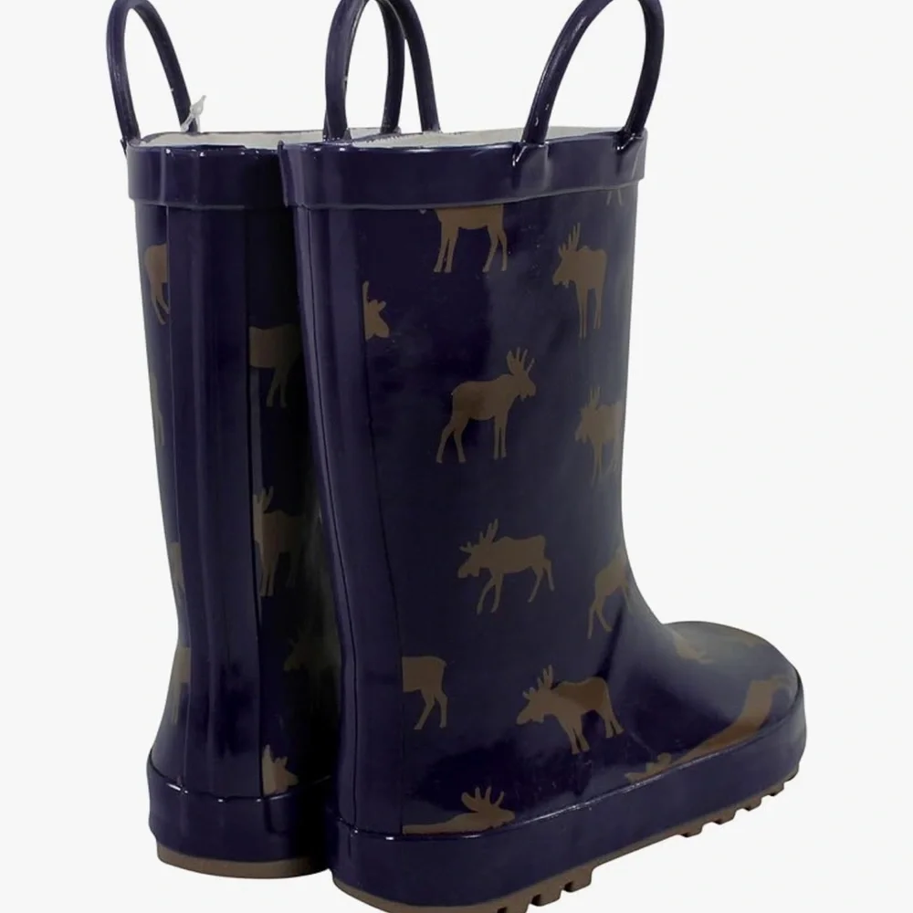 Hudson Baby Navy and Tan Kids Rain Boots‎